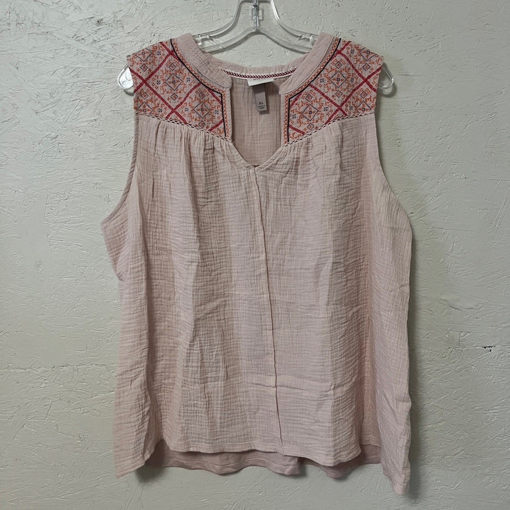Knox Rose Pink Embellished Sleeveless Blouse
